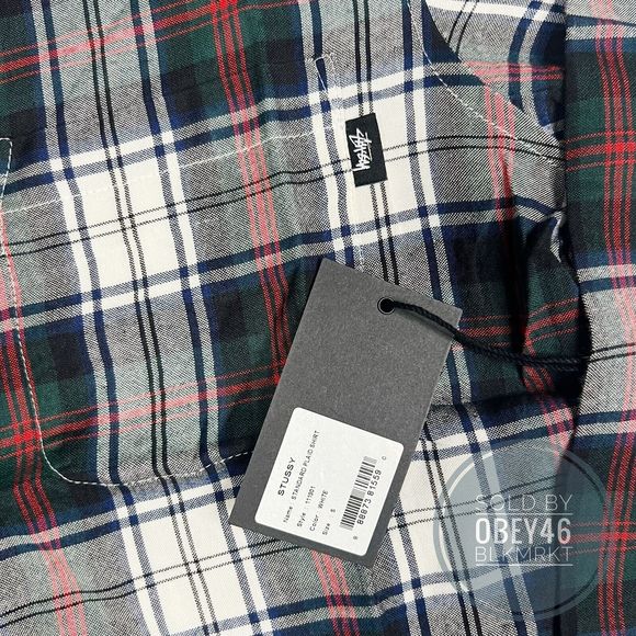 New Stussy Standard Plaid Flannel Shirt Button Up Size S - Picture 3 of 6